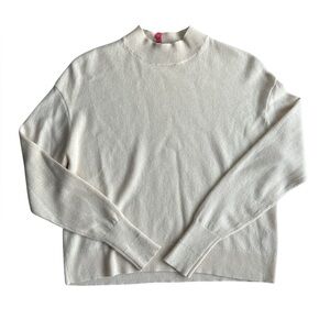 Everlane Off-White Mock Neck Cropped Cashmere Sweater Minimalist Soft Size S
